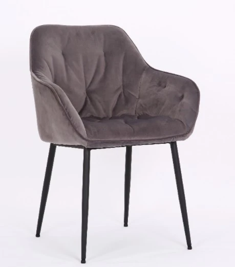 Grey Velvet Dining Banquet Beauty Salon Chairs